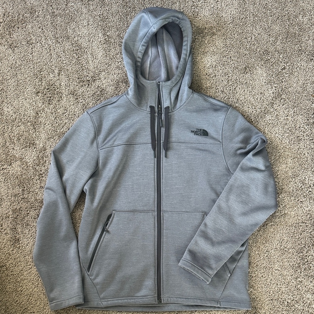 Hooded North Face full zip sweatshirt jacket L